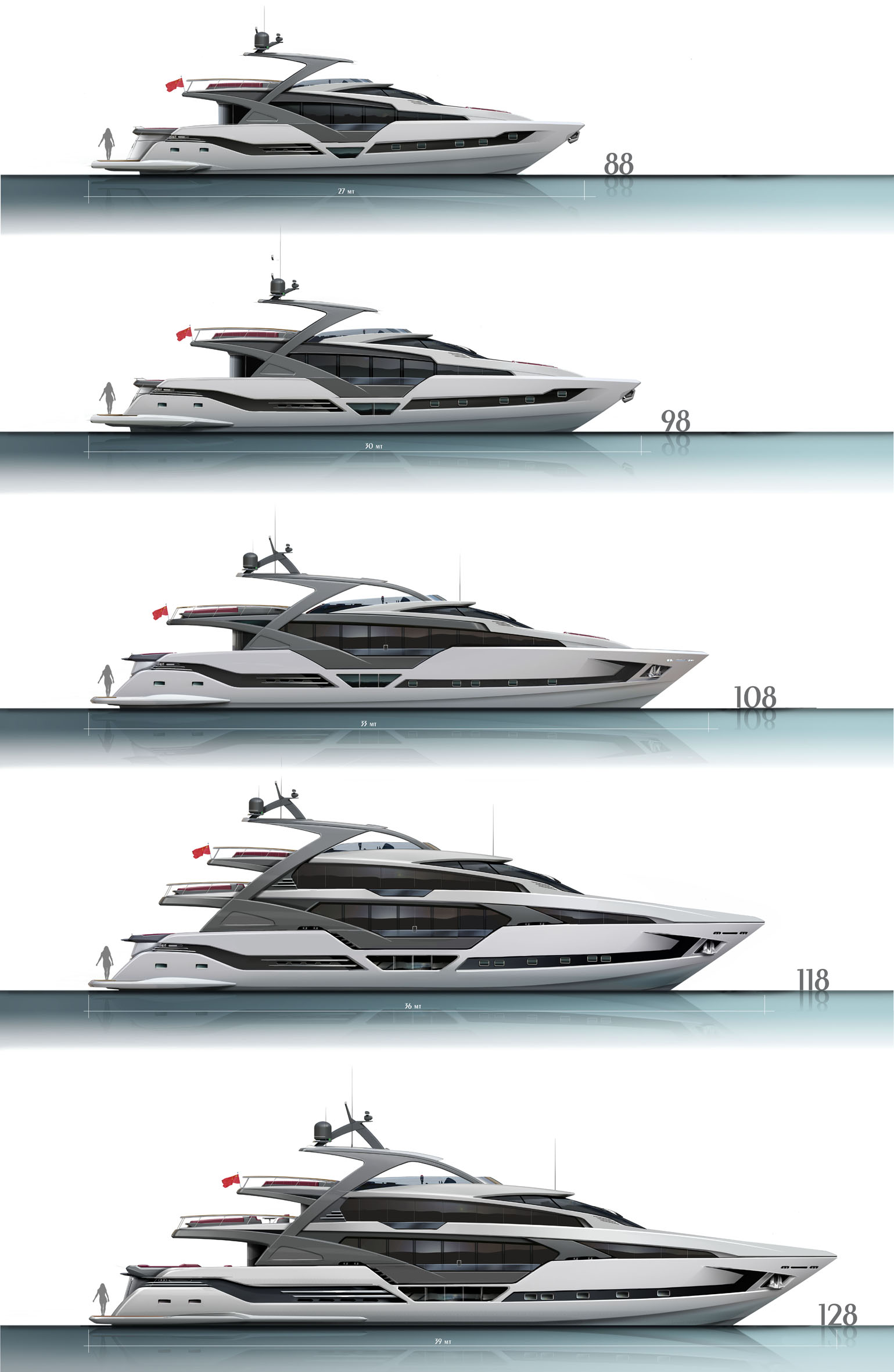 AMV Design Yacht 游艇概念设计 88' 128'